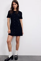 Knit Button-front Dress