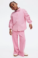 Wide-Leg Creased Pants