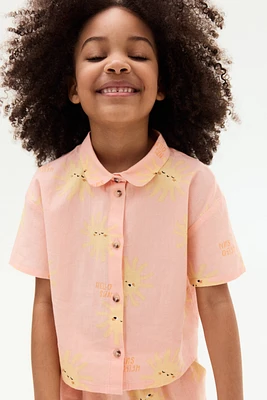 Linen-Blend Blouse