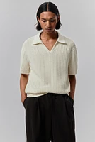 Regular-Fit Textured-Knit Polo Shirt