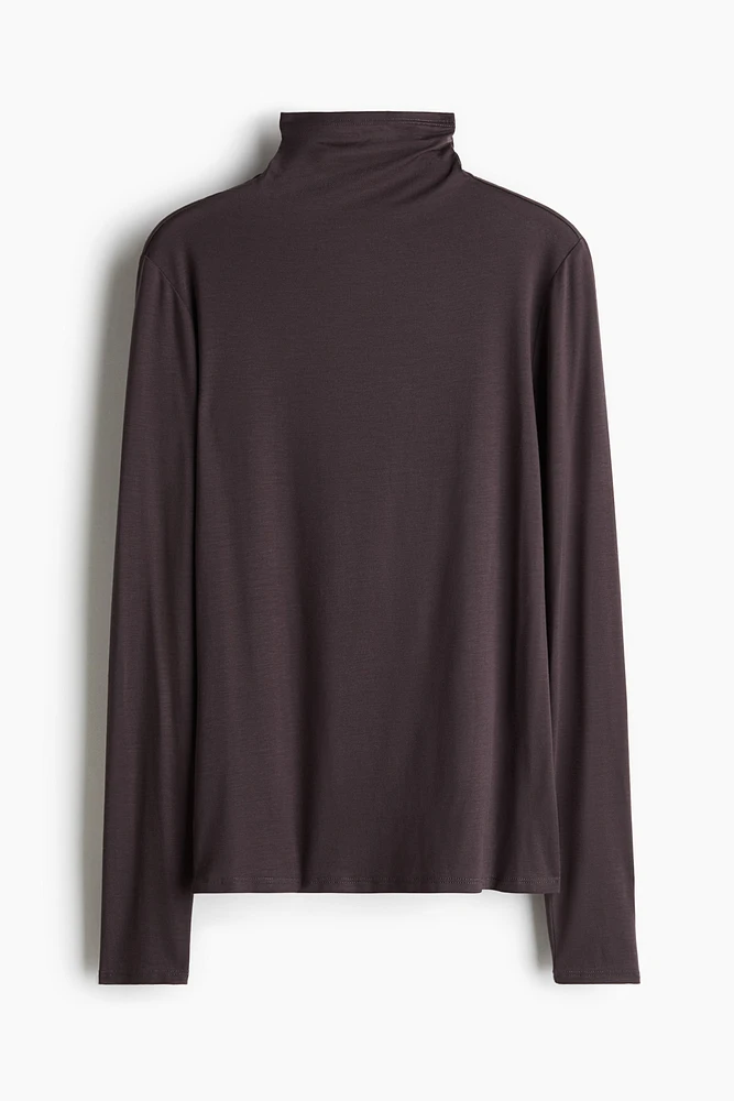 Lyocell Mock Turtleneck Top