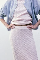 Cable-knit skirt