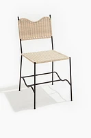 Metal and Rattan Dining Chair