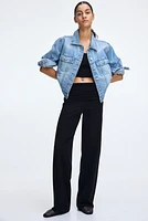 Pantalon en jersey avec ceinture repliée