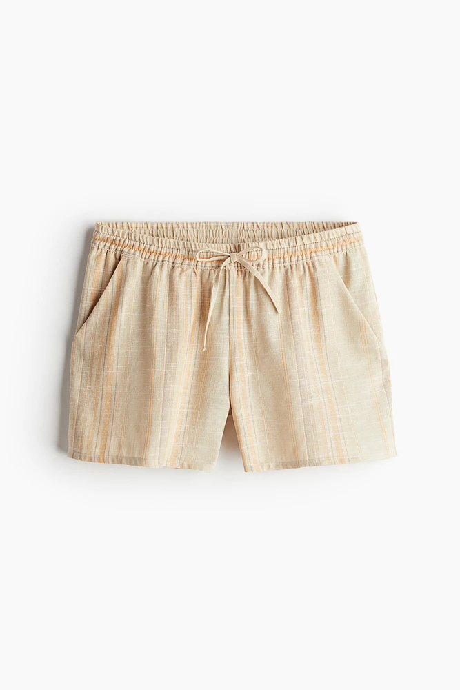 Linen-blend Pull-on Shorts