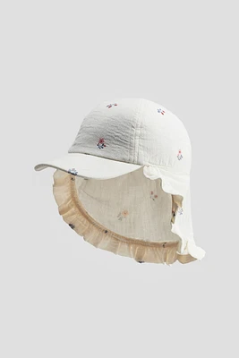 Ear-detail Muslin Cap