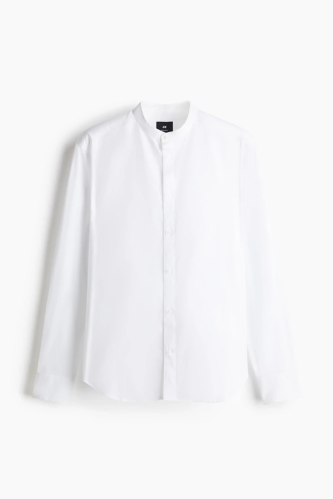 Chemise sans col coupe classique