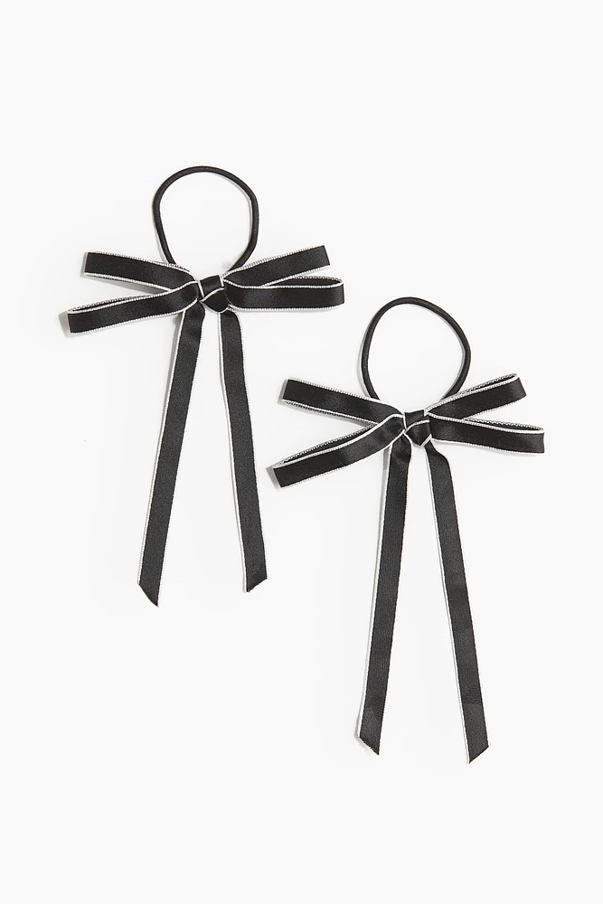 2-pack Bow-detail Hair Elastics