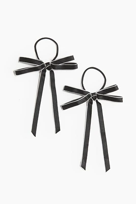 2-pack Bow-detail Hair Elastics