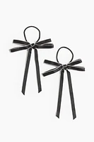 2-pack Bow-detail Hair Elastics