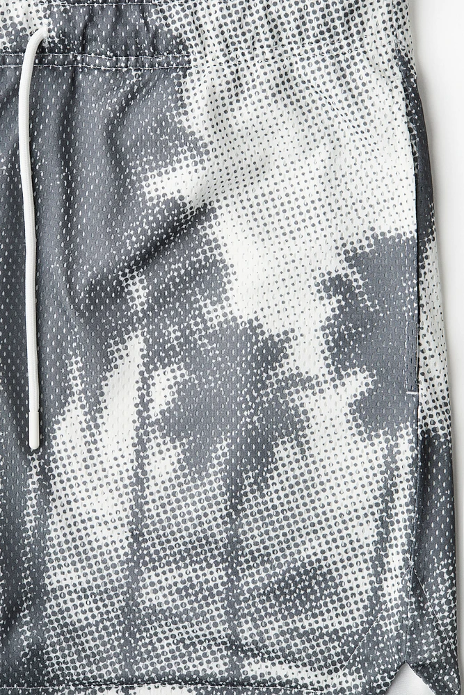 Regular-Fit Printed Mesh Shorts