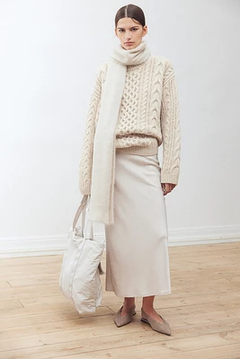 Wool-Blend Cable-Knit Sweater