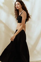 Lace-Inset Maxi Skirt