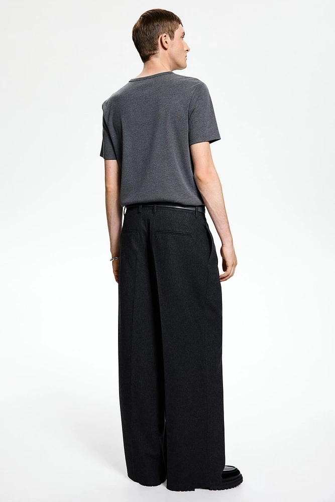 Loose Fit Wool-Blend Pants