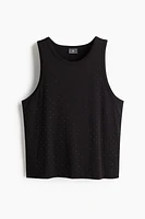 Regular Fit Rhinestone-Embellished Tank Top