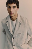 Slim Fit Unconstructed Linen Jacket