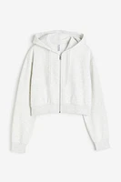 Short Hooded Sweatshirt Jacket