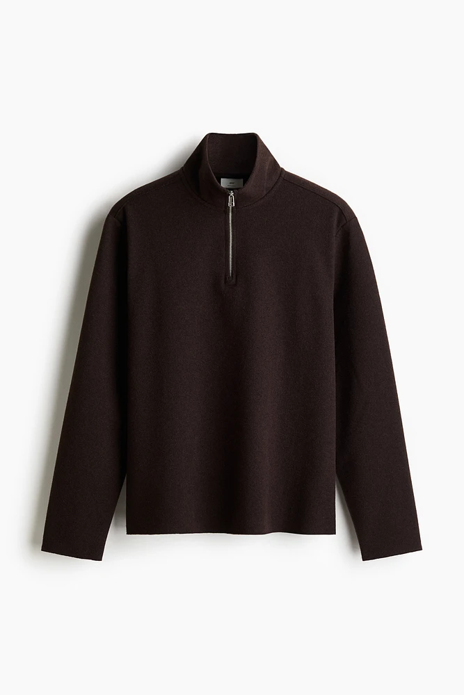 Regular Fit Half-zip Mock Turtleneck Sweater