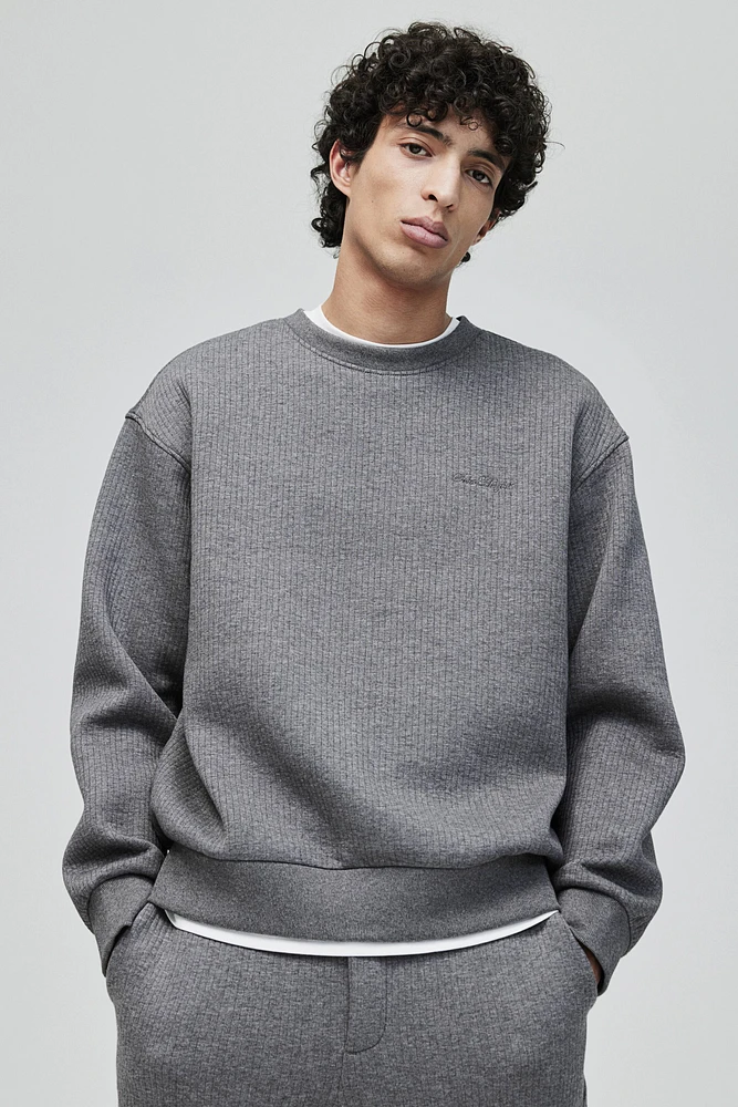 Loose Fit Ribbed Sweatshirt