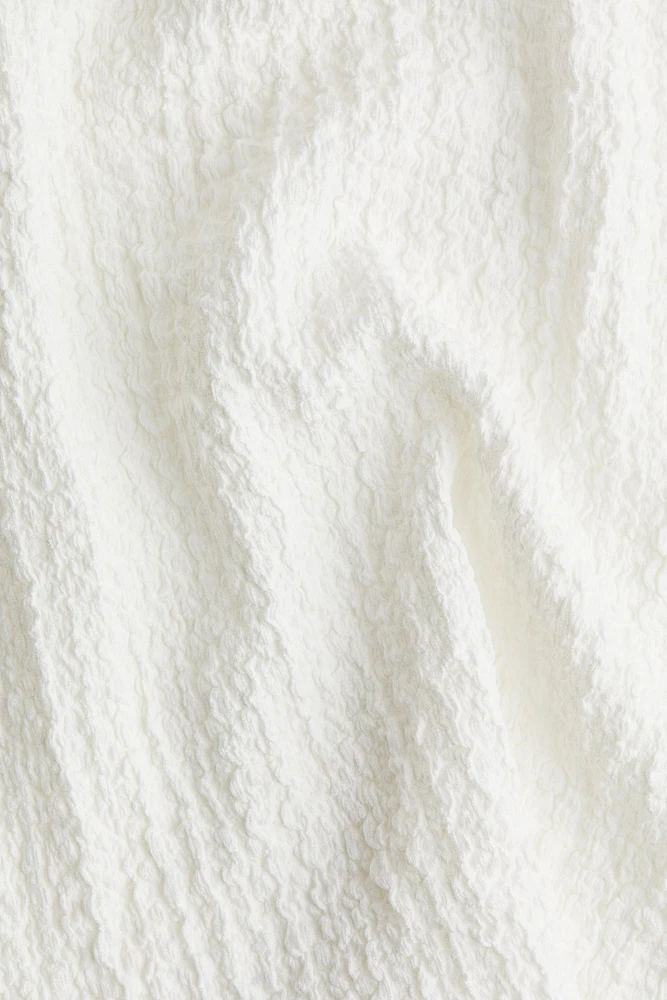 Crinkled Top with Overlocked Trim