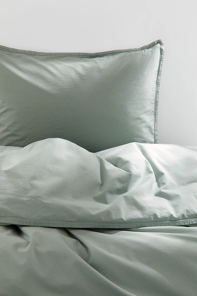 Enveloppe de couette lit simple en coton lavé
