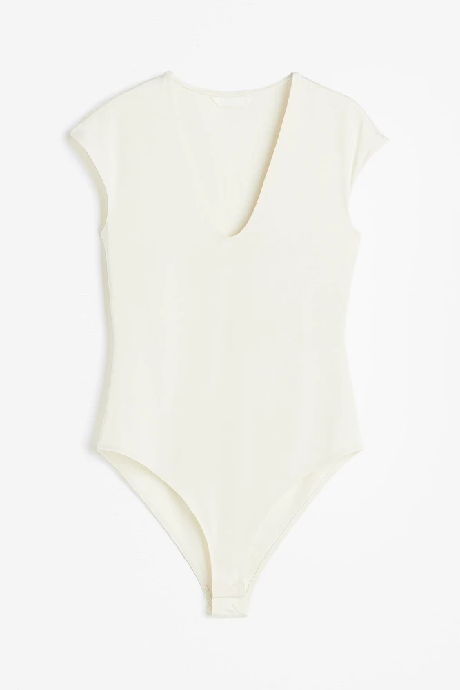 Cap-sleeved Jersey Bodysuit