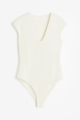 Cap-sleeved Jersey Bodysuit