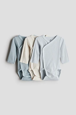 3-pack Ribbed Wrapover Bodysuits