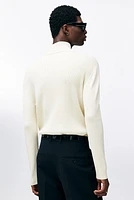 Slim Fit Shimmery Mock Turtleneck Sweater