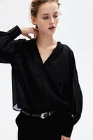 Balloon-Sleeved Blouse