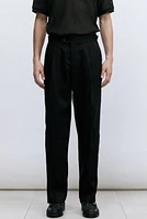 Regular-Fit Linen-Blend Suit Pants