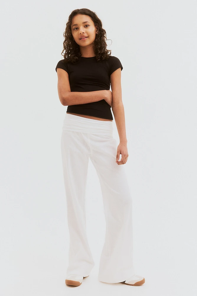 Pantalon de style yoga en lin mélangé