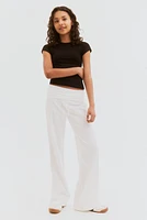 Linen-Blend Yoga-Style Pants