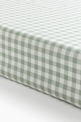 Gingham-Checked Fitted Crib Sheet