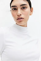 Microfiber Mock Turtleneck Top
