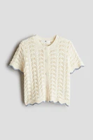 Pattern-Knit Cotton Top