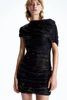 Draped Mesh Dress