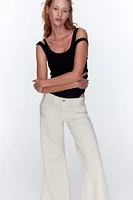 Wide-leg Twill Pants