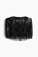 Bandeau Top with Sequined Fringe