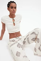 Linen-Blend Drawstring Pants