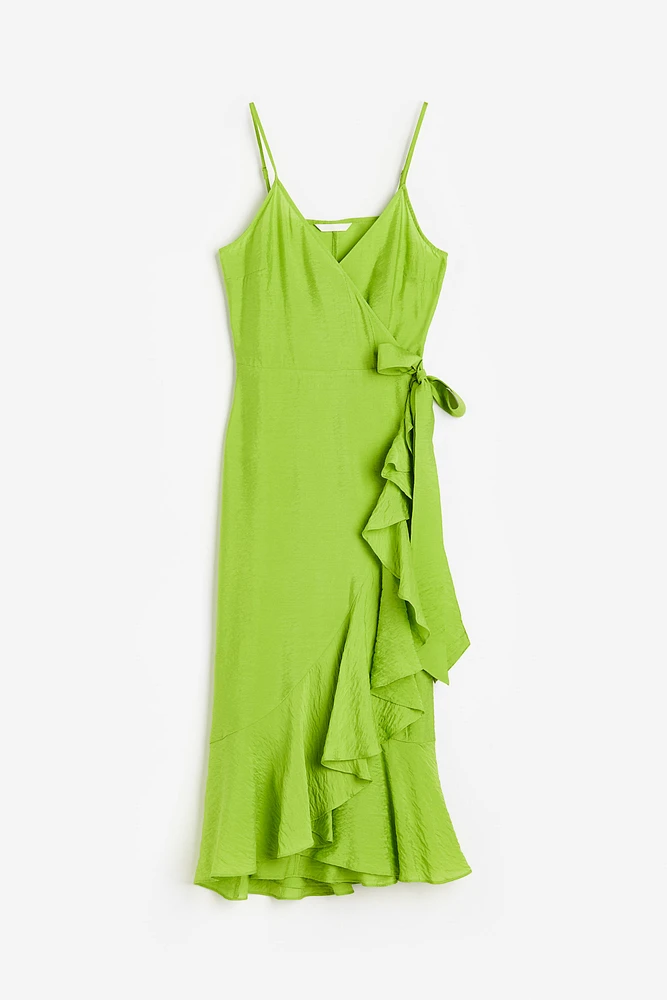 Flounce-trimmed Wrap Dress