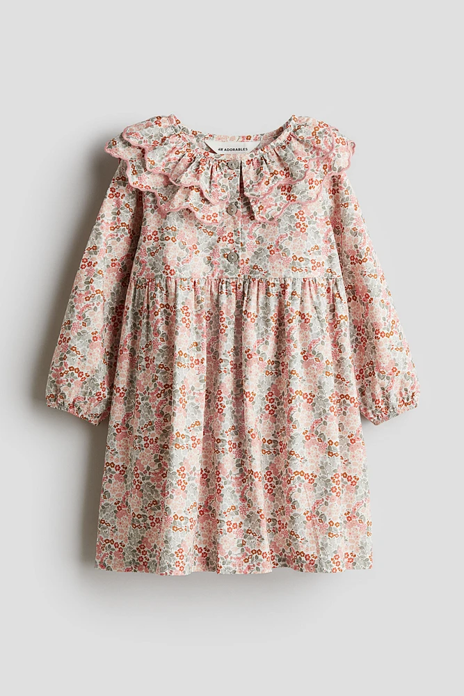 Robe en popeline avec col