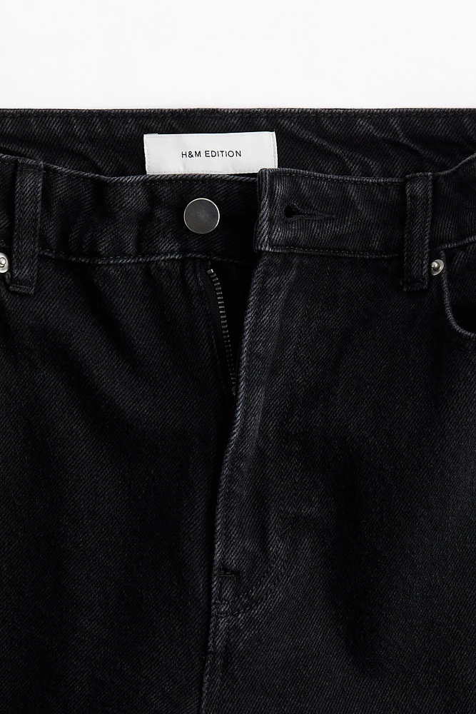 Zip-detail denim trousers