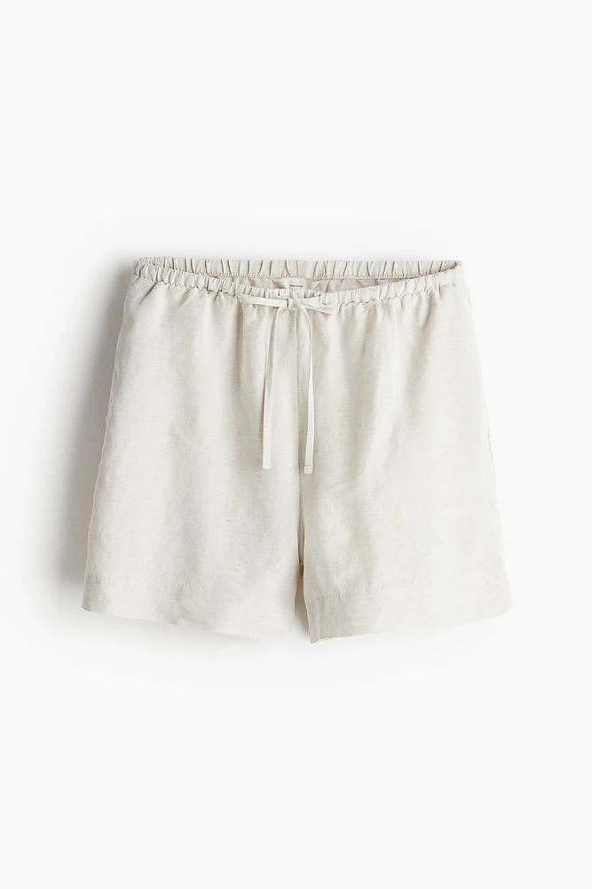 Linen-blend Pull-on Shorts