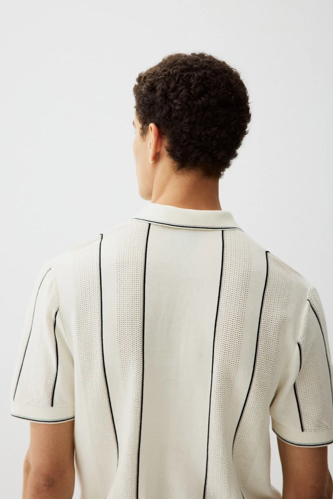 Regular-Fit Pointelle-Knit Polo Shirt