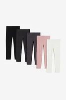 Lot de 5 leggings en jersey