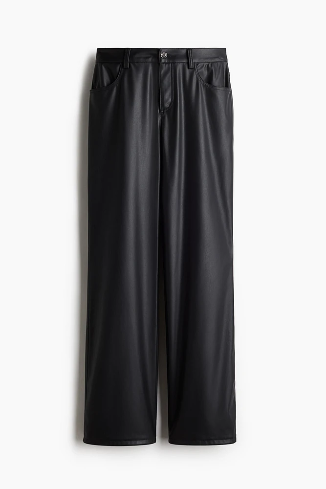 Pantalon droit en tissu enduit