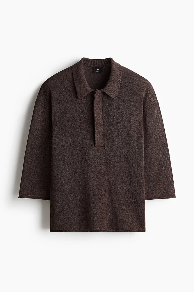 Loose-Fit Sheer Polo Shirt