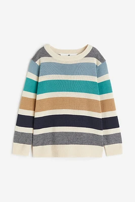 Jacquard-knit Cotton Sweater