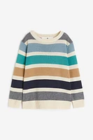 Jacquard-knit Cotton Sweater
